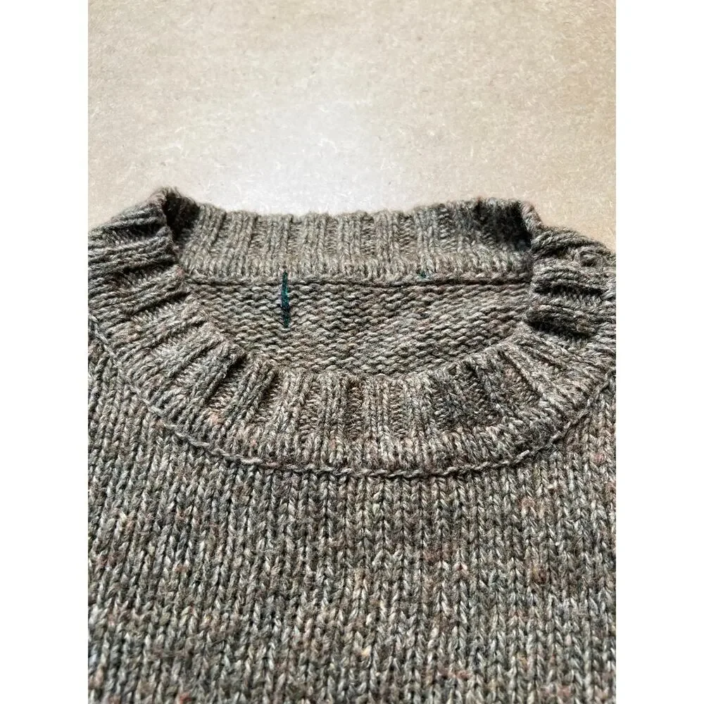Eddie Bauer Snowflake Sweater Mens XL Grey Cotton Knit Striped Pullover